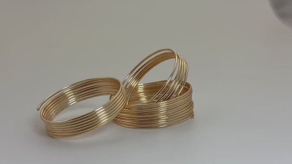 Wire Textured Round Non Tarnish Gold Colored Half Hard Temper in 12, 14, 16, 18, 20, 22, 24 gauge
